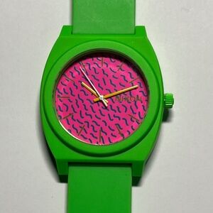 Nixon Time Teller Matte Neon Green & Pink